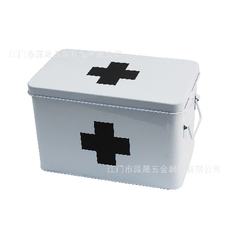 廠家定制藥箱 鐵制多層家用收納醫(yī)藥箱 大號家庭鍍鋅白鐵皮藥箱