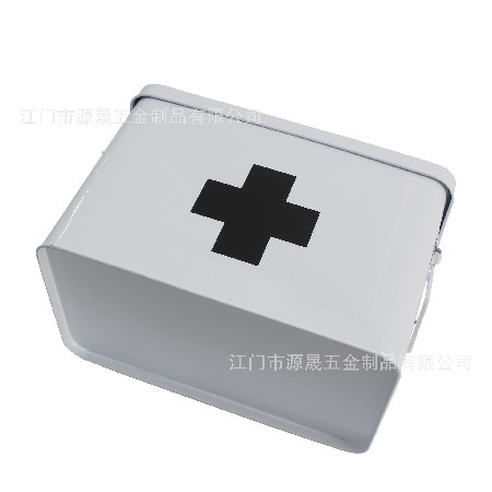 廠家定制藥箱 鐵制多層家用收納醫(yī)藥箱 大號家庭鍍鋅白鐵皮藥箱