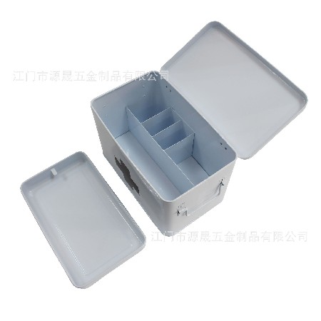 廠家定制藥箱 鐵制多層家用收納醫(yī)藥箱 大號家庭鍍鋅白鐵皮藥箱