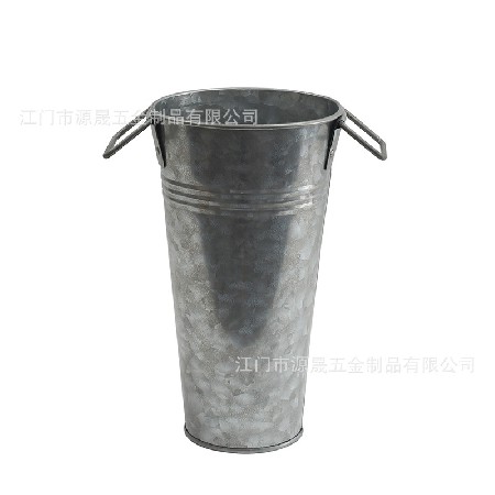 廠家定制鐵藝花桶 雙耳歐式插花復(fù)古做舊高花桶鐵花桶 鐵皮花桶