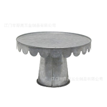 外貿(mào)出口定制小號(hào)金屬蛋糕架托盤  歐式婚慶扇形邊鍍鋅金屬蛋糕架