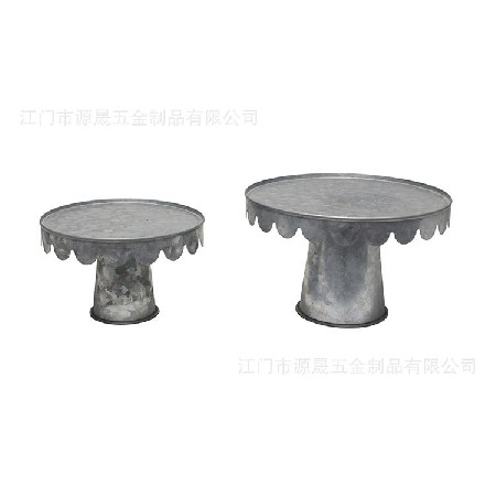 外貿(mào)出口定制小號(hào)金屬蛋糕架托盤  歐式婚慶扇形邊鍍鋅金屬蛋糕架