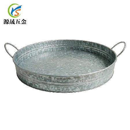 創(chuàng)意北歐果盤餐廳酒吧金屬托盤圓形餐具收納盤 復(fù)古工藝鐵盤定制